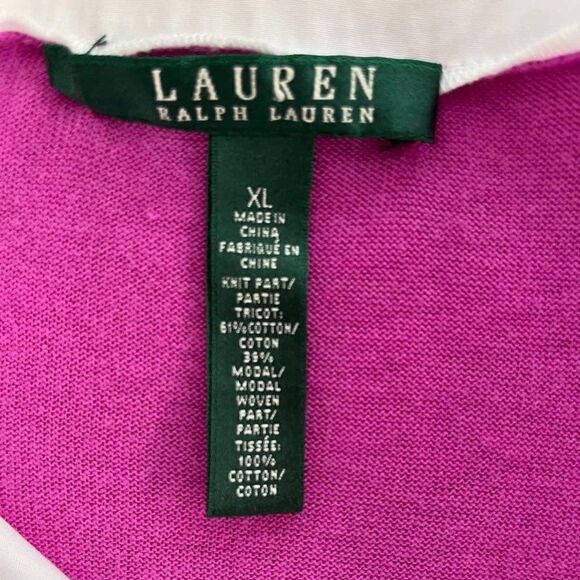 Ralph Lauren Orchid Pink Purple Sweater Exposed White Collar Button up Shirt XL - Picture 4 of 9